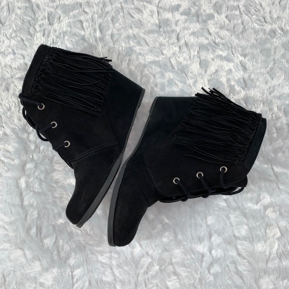 Sugar Mystic Fringe Wedge Bootie - Picture 5 of 13